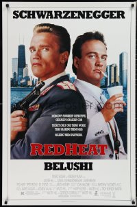 2k1261 RED HEAT 1sh 1988 great image of cops Arnold Schwarzenegger & James Belushi!