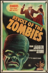2k1273 REVOLT OF THE ZOMBIES 1sh R1947 cool artwork, they're not dead and they're not alive!