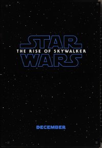 2k1275 RISE OF SKYWALKER teaser DS 1sh 2019 Star Wars, title over black & starry background!