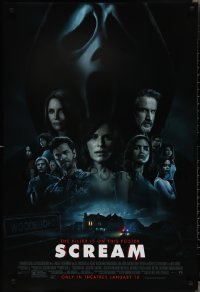 2k1293 SCREAM advance DS 1sh 2022 Cox, Arquette, Campbell, the killer is on this poster!