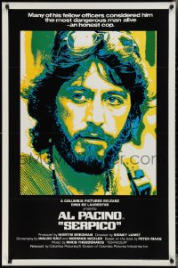 2k1296 SERPICO int'l 1sh 1974 great image of undercover cop Al Pacino, Sidney Lumet crime classic!