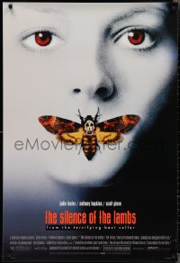 2k1307 SILENCE OF THE LAMBS style D DS 1sh 1991 creepy image of Jodie Foster with moth over mouth!