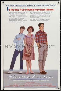 2k1311 SIXTEEN CANDLES 1sh 1984 Molly Ringwald, Anthony Michael Hall, directed by John Hughes!