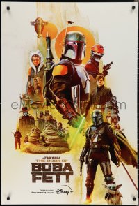 2k0109 BOOK OF BOBA FETT DS tv poster 2022 Walt Disney, great image of the bounty hunter & cast!