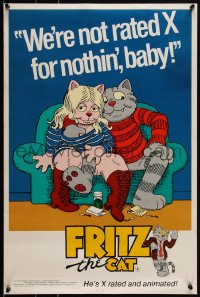 2k0177 FRITZ THE CAT 18x27 special poster 1972 Ralph Bakshi, he's not x-rated for nothin'!
