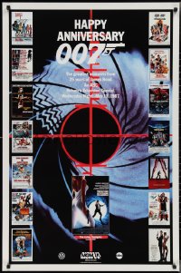 2k0113 HAPPY ANNIVERSARY 007 tv poster 1987 25 years of James Bond, cool image of many 007 posters!