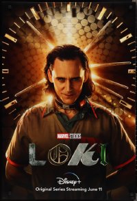 2k0114 LOKI DS tv poster 2021 Walt Disney, Marvel, great image of Tom Hiddleston in the title role!