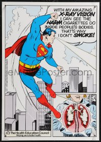 2k0190 SUPERMAN 12x17 English special poster 1981 superhero uses x-ray vision to see smoker's lungs!
