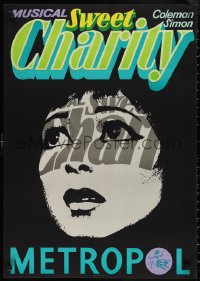 2k0081 SWEET CHARITY 23x32 East German stage poster 1975 cool different close-up art of top star!