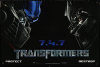 2k0192 TRANSFORMERS 24x36 special poster 2007 Optimus Prime, Megetron, protect, destroy!