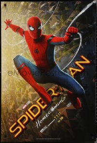 2k1329 SPIDER-MAN: HOMECOMING teaser DS 1sh 2017 Tom Holland swinging over New York City!