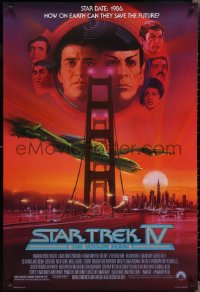 2k1333 STAR TREK IV 1sh 1986 art of Leonard Nimoy, Shatner & Klingon Bird-of-Prey by Bob Peak!