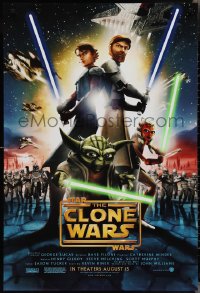 2k1342 STAR WARS: THE CLONE WARS advance DS 1sh 2008 Anakin Skywalker, Yoda, & Obi-Wan Kenobi!