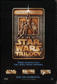 2k1341 STAR WARS TRILOGY int'l DS 1sh 1997 George Lucas, Empire Strikes Back, Return of the Jedi!