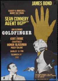 2k0252 GOLDFINGER Swedish R1967 Sean Connery as James Bond 007, Blackman as Pussy Galore, Aberg art!
