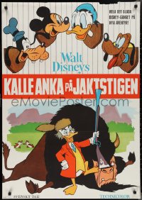2k0254 HUNTING INSTINCT Swedish 1965 Mickey Mouse, Goofy, Donald & Pluto's heads on wall!