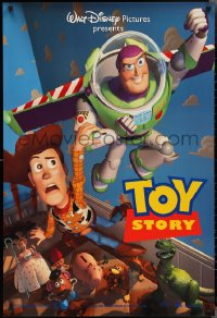 2k1387 TOY STORY DS 1sh 1995 Disney/Pixar cartoon, Buzz Lightyear flying over Woody, Bo Peep, more!