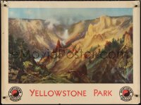 2k0094 NORTHERN PACIFIC YELLOWSTONE PARK 30x40 travel poster 1930s Moran art of its Grand Canyon!