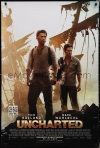 2k1401 UNCHARTED advance DS 1sh 2022 great image of Tom Holland as Nathan Drake, Mark Wahlberg!