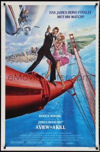 2k1410 VIEW TO A KILL style B 1sh 1985 Goozee art of Moore as Bond, Tanya Roberts & Walken!