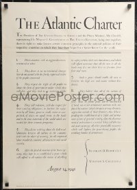 2k0096 ATLANTIC CHARTER 20x28 WWII war poster 1941 basis for the United Nations, goals of the war!