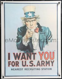 2k0098 I WANT YOU FOR U.S. ARMY 22x28 war poster 1975 iconic art by James Montgomery Flagg!