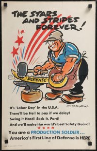2k0100 PRODUCTION SOLDIER stars and stripes style 14x22 WWII war poster 1941 Hungerford art!