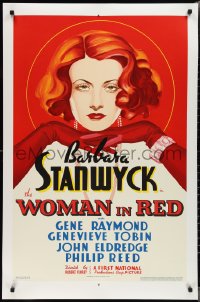 2k0091 WOMAN IN RED S2 poster 2000 wonderful artwork of sexy redhead Barbara Stanwyck!