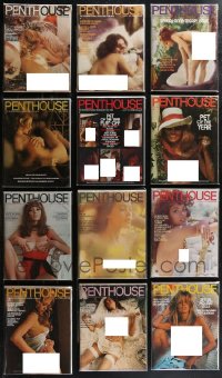 2m0592 LOT OF 12 PENTHOUSE 1973 MAGAZINES 1973 every issue from that year, sexy nude images!