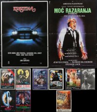 2m0920 LOT OF 13 FORMERLY FOLDED HORROR/SCI-FI YUGOSLAVIAN POSTERS 1960s-1980s cool movie images!