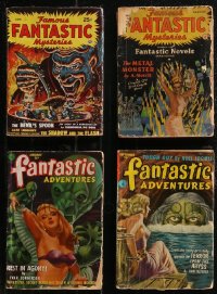 2m0617 LOT OF 4 FANTASTIC PULP MAGAZINES 1940s-1950s The Devil's Spoon, The Metal Monster & more!