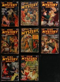 2m0604 LOT OF 8 DIME MYSTERY PULP MAGAZINES 1930s Monster of the Mardi Gras, Playthings for Madmen!