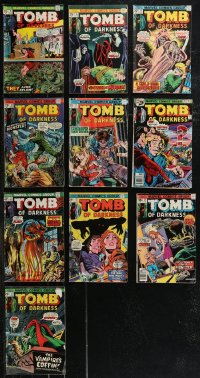 2m0374 LOT OF 10 TOMB OF DARKNESS COMIC BOOKS 1974-1976 cool Marvel Comics horror/sci-fi stories!