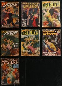 2m0605 LOT OF 7 MYSTERY & DETECTIVE PULP MAGAZINES 1940s-1950s Spicy Mystery, Speed Mystery & more!