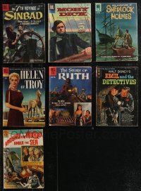 2m0407 LOT OF 6 DELL & 1 GOLD KEY COMIC BOOKS 1950s-1960s Moby Dick, Sherlock Holmes & more!