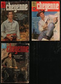 2m0382 LOT OF 3 CHEYENNE COMIC BOOKS 1960 from the Clint Walker TV western series!