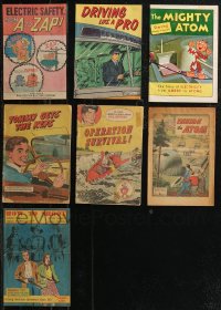 2m0402 LOT OF 7 GIVEAWAY PROMOTIONAL COMIC BOOKS 1950s-1970s Driving Like a Pro, Mighty Atom & more!