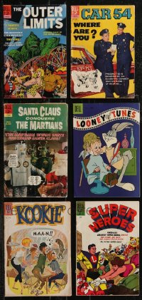 2m0406 LOT OF 6 DELL COMIC BOOKS 1950s-1960s Outer Limits, Car 54 Where Are You, Looney Tunes & more!