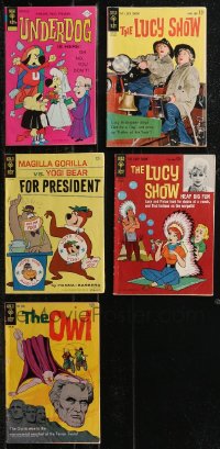 2m0376 LOT OF 5 GOLD KEY COMIC BOOKS 1960s-1970s Underdog, The Lucy Show, Yogi Bear, The Owl!