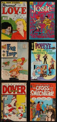 2m0375 LOT OF 6 COMIC BOOKS 1960s Josie, Personal Love, Eva the Imp, Popeye, Dover the Bird & more!