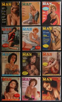 2m0598 LOT OF 12 1963 MODERN MAN MAGAZINES 1963 every issue for that year, sexy nude images!