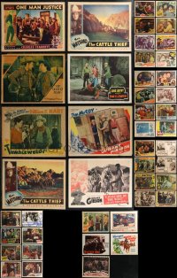 2m0334 LOT OF 45 COWBOY WESTERN LOBBY CARDS 1930s-1950s incomplete sets from several movies!