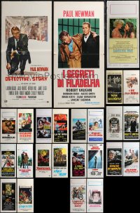 2m0782 LOT OF 25 MOSTLY FORMERLY FOLDED ITALIAN LOCANDINAS 1960s-1980s a variety of movie images!