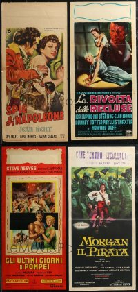 2m0799 LOT OF 6 FORMERLY FOLDED ITALIAN LOCANDINAS 1950s-1960s a variety of cool movie images!