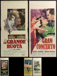 2m0800 LOT OF 5 FORMERLY FOLDED ITALIAN LOCANDINAS 1940s-1960s a variety of cool movie images!