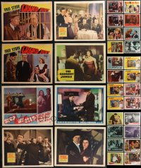 2m0326 LOT OF 50 DETECTIVE/'B' NOIR LOBBY CARDS 1930s-1960s incomplete sets from several different movies!