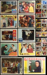 2m0317 LOT OF 58 DETECTIVE/'B' NOIR LOBBY CARDS 1940s-1960s incomplete sets from several movies!