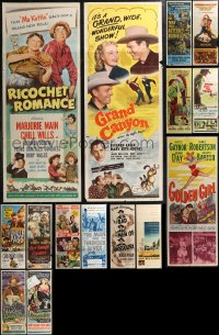 2m0830 LOT OF 15 FORMERLY FOLDED COWBOY WESTERN INSERTS 1940s-1950s a variety of movie images!