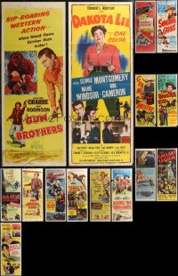 2m0817 LOT OF 19 FORMERLY FOLDED COWBOY WESTERN INSERTS 1940s-1950s a variety of movie images!