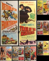 2m0814 LOT OF 20 FORMERLY FOLDED COWBOY WESTERN INSERTS 1950s-1960s a variety of movie images!